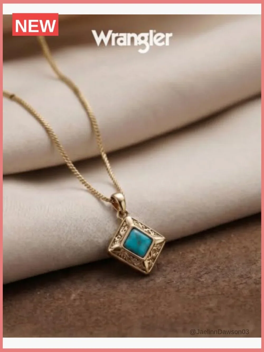 Turquoise Pendant Necklace, Western Cowgirl Jewelry, Silver/Gold Plated,